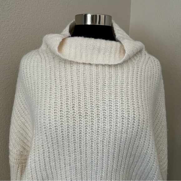 Maeve By Anthropologie Athena Cowl Neck Wool Alpaca Off White Sweater Size M - Picture 4 of 12